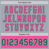 Custom Gray Kelly Green-Pink Bomber Varsity Letterman Two Tone Zipper Jacket