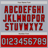 Custom Gray Black-Red Bomber Varsity Letterman Two Tone Zipper Jacket