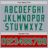 Custom Gray Kelly Green-Red Bomber Varsity Letterman Two Tone Zipper Jacket