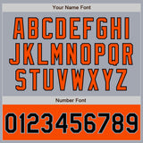 Custom Gray Black-Orange Bomber Varsity Letterman Two Tone Zipper Jacket