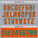 Custom Gray Kelly Green-Orange Bomber Varsity Letterman Two Tone Zipper Jacket