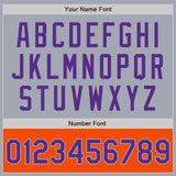 Custom Gray Purple-Orange Bomber Varsity Letterman Two Tone Zipper Jacket