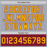 Custom Gray Gold-Crimson Varsity Letterman Two Tone Zipper Jacket