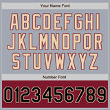 Custom Gray Black City Cream-Crimson Varsity Letterman Two Tone Zipper Jacket