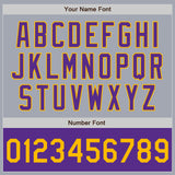 Custom Gray Gold-Purple Varsity Letterman Two Tone Zipper Jacket