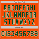 Custom Orange Green-Cream Bomber Varsity Letterman Zipper Jacket