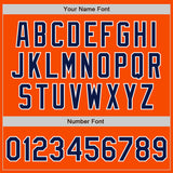 Custom Orange Navy-White Bomber Varsity Letterman Zipper Jacket