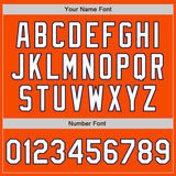 Custom Orange White-Navy Bomber Varsity Letterman Zipper Jacket