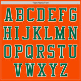 Custom Orange Kelly Green-White Bomber Varsity Letterman Zipper Jacket