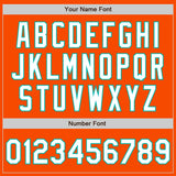 Custom Orange White-Aqua Bomber Varsity Letterman Zipper Jacket