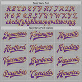 Custom Gray Purple-Old Gold Bomber Full-Snap Varsity Letterman Two Tone Jacket