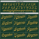 Custom Green Old Gold-Cream Bomber Full-Snap Varsity Letterman Two Tone Jacket