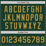 Custom Green Old Gold-Cream Bomber Full-Snap Varsity Letterman Two Tone Jacket