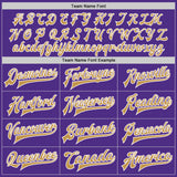 Custom Purple Old Gold-White Bomber Full-Snap Varsity Letterman Two Tone Jacket
