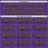 Custom Purple Black-Old Gold Bomber Full-Snap Varsity Letterman Two Tone Jacket