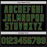 Custom Black Green-Old Gold Bomber Full-Snap Varsity Letterman Jacket