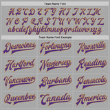 Custom Gray Purple-Old Gold Bomber Full-Snap Varsity Letterman Jacket