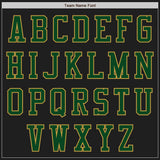 Custom Black Green-Old Gold Bomber Varsity Letterman Zipper Jacket
