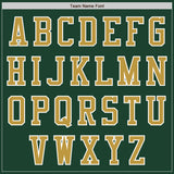 Custom Green Old Gold-White Bomber Varsity Letterman Two Tone Zipper Jacket