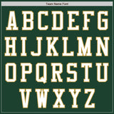 Custom Green White-Old Gold Bomber Varsity Letterman Two Tone Zipper Jacket