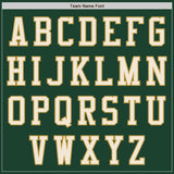 Custom Green Cream-Old Gold Bomber Varsity Letterman Two Tone Zipper Jacket
