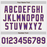 Custom White Purple-Old Gold Bomber Varsity Letterman Two Tone Zipper Jacket