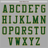 Custom Gray Green-Old Gold Bomber Varsity Letterman Two Tone Zipper Jacket
