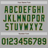 Custom Gray Green-Old Gold Bomber Varsity Letterman Two Tone Zipper Jacket