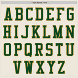 Custom Cream Green-Old Gold Bomber Varsity Letterman Two Tone Zipper Jacket