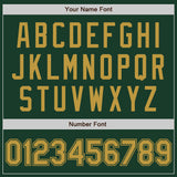 Custom Green Old Gold Bomber Full-Snap Varsity Letterman Hoodie Jacket