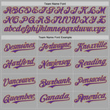 Custom Gray Purple-Old Gold Bomber Full-Snap Varsity Letterman Hoodie Jacket