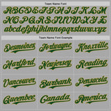 Custom Gray Green-Old Gold Bomber Full-Snap Varsity Letterman Hoodie Jacket