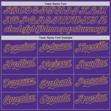 Custom Purple Old Gold Bomber Full-Snap Varsity Letterman Hoodie Jacket