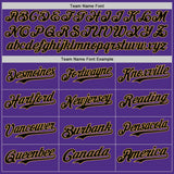 Custom Purple Black-Old Gold Bomber Full-Snap Varsity Letterman Two Tone Hoodie Jacket