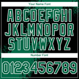 Custom Black Kelly Green-White Abstract Brush Stroke 3D Pattern Design Bomber Full-Snap Varsity Letterman Hoodie Jacket