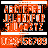 Custom Black Orange-White Abstract Brush Stroke 3D Pattern Design Bomber Full-Snap Varsity Letterman Hoodie Jacket