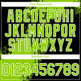 Custom Black Neon Green-White Abstract Brush Stroke 3D Pattern Design Bomber Full-Snap Varsity Letterman Hoodie Jacket