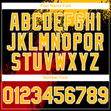 Custom Black Gold Red-White Abstract Brush Stroke 3D Pattern Design Bomber Full-Snap Varsity Letterman Hoodie Jacket