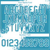 Custom Panther Blue White-Black Abstract Brush Stroke 3D Pattern Design Bomber Full-Snap Varsity Letterman Hoodie Jacket