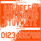 Custom Orange White Abstract Brush Stroke 3D Pattern Design Bomber Full-Snap Varsity Letterman Hoodie Jacket