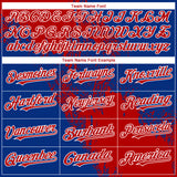 Custom Royal Red-White Abstract Brush Stroke 3D Pattern Design Bomber Full-Snap Varsity Letterman Hoodie Jacket