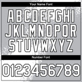 Custom Gray White-Black Abstract Brush Stroke 3D Pattern Design Bomber Full-Snap Varsity Letterman Hoodie Jacket