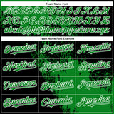 Custom Black Grass Green-White Abstract Brush Stroke 3D Pattern Design Bomber Full-Snap Varsity Letterman Hoodie Jacket