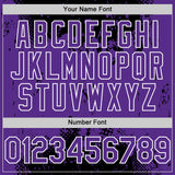 Custom Black Purple-White Splash Art 3D Pattern Design Bomber Full-Snap Varsity Letterman Hoodie Jacket