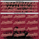 Custom Black Crimson-Cream Splash Art 3D Pattern Design Bomber Full-Snap Varsity Letterman Hoodie Jacket