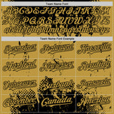 Custom Black Old Gold Splash Art 3D Pattern Design Bomber Full-Snap Varsity Letterman Hoodie Jacket