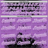 Custom Black Medium Purple-White Splash Art 3D Pattern Design Bomber Full-Snap Varsity Letterman Hoodie Jacket