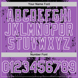 Custom Black Medium Purple-White Splash Art 3D Pattern Design Bomber Full-Snap Varsity Letterman Hoodie Jacket
