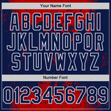 Custom Red Navy-White Splash Art 3D Pattern Design Bomber Full-Snap Varsity Letterman Hoodie Jacket