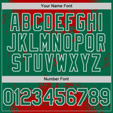 Custom Red Kelly Green-White Splash Art 3D Pattern Design Bomber Full-Snap Varsity Letterman Hoodie Jacket